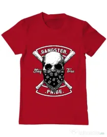 Tricou ADLER barbat Gangster skull Rosu