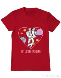 Tricou ADLER barbat Space love Rosu