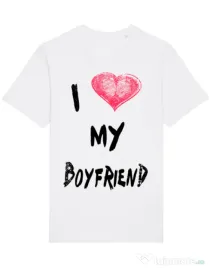 Tricou STANLEY STELLA barbat I love my boyfriend Alb