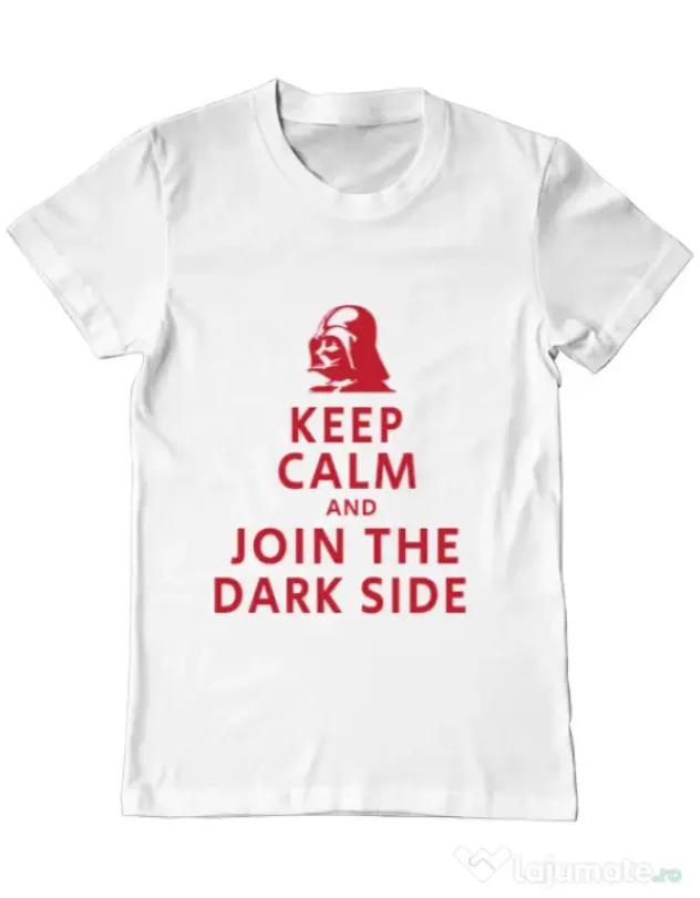 Tricou ADLER barbat Join the darkside Alb
