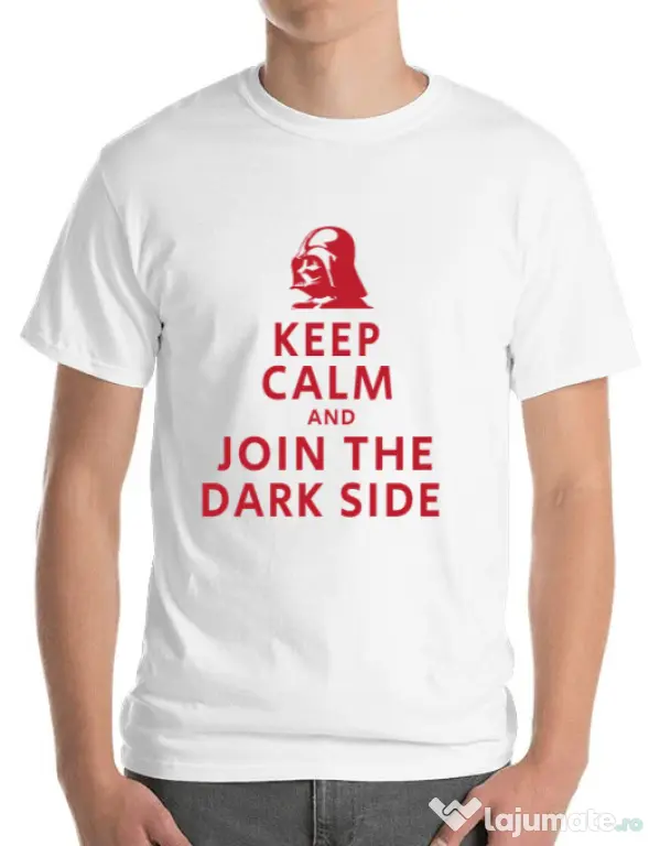Tricou ADLER barbat Join the darkside Alb
