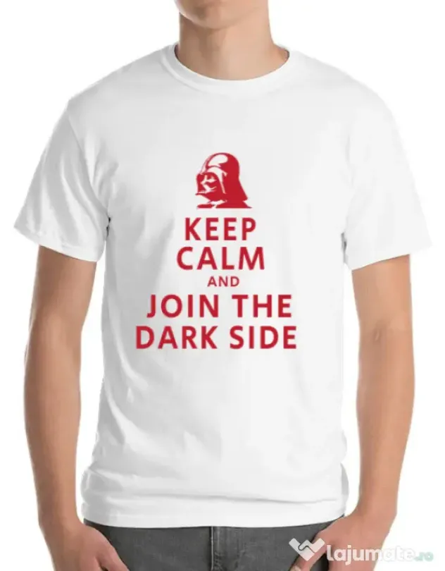 Tricou ADLER barbat Join the darkside Alb