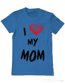 Tricou ADLER barbat I love my mom Albastru azuriu