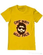 Tricou ADLER barbat One man wolf pack Galben