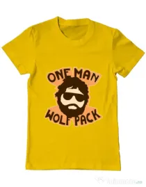 Tricou ADLER barbat One man wolf pack Galben
