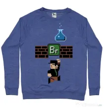 Bluza ADLER barbat Breaking Mario Albastru melanj