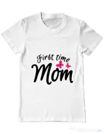 Tricou ADLER barbat First time mom Alb