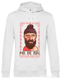Hoodie barbat cu gluga Pui de dac Alb