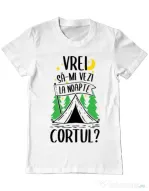 Tricou ADLER barbat Vrei sa-mi vezi la noapte cortul? Alb