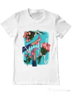 Tricou ADLER barbat High Heels and roses Alb