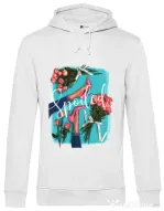 Hoodie barbat cu gluga High Heels and roses Alb