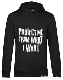 Hoodie barbat cu gluga Protect me Negru