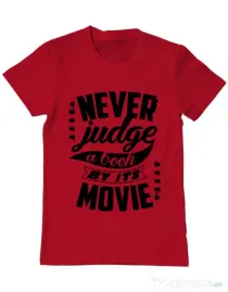 Tricou ADLER barbat Never judge a book Rosu