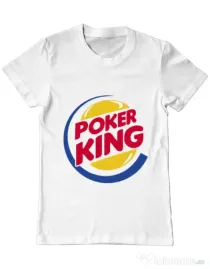 Tricou ADLER barbat Poker King Alb