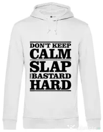 Hoodie barbat cu gluga Slap the bastard Alb