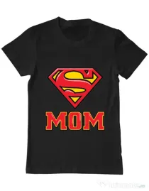 Tricou ADLER barbat Super mom Negru