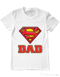 Tricou ADLER barbat Super Dad Alb