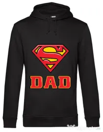 Hoodie barbat cu gluga Super Dad Negru