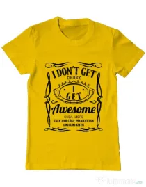 Tricou ADLER barbat I get awesome Galben