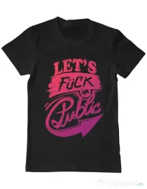 Tricou ADLER barbat Let's fuck in public Negru