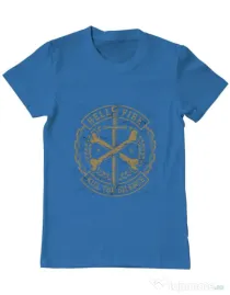 Tricou ADLER barbat Cross Bones Albastru azuriu