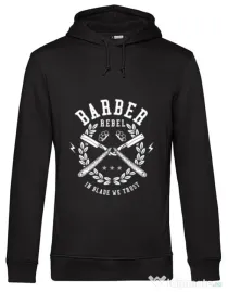 Hoodie barbat cu gluga Barber Rebel Negru