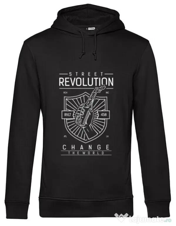 Hoodie barbat cu gluga Street Revolution Negru