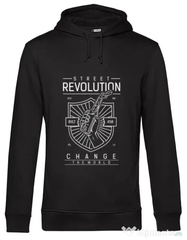 Hoodie barbat cu gluga Street Revolution Negru