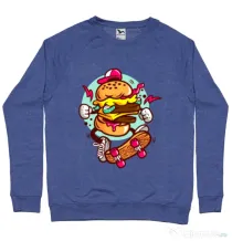 Bluza ADLER barbat Burger Skater Albastru melanj