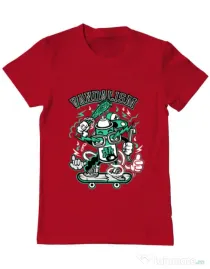 Tricou ADLER barbat Vandalism Rosu