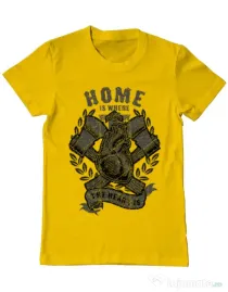 Tricou ADLER barbat Home Is Where Galben