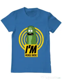 Tricou ADLER barbat I'm pickle Rick! Albastru azuriu
