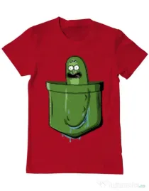 Tricou ADLER barbat Pocket Pickle Rosu