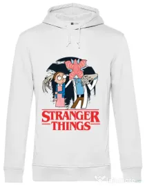 Hoodie barbat cu gluga Stranger Ricks Alb