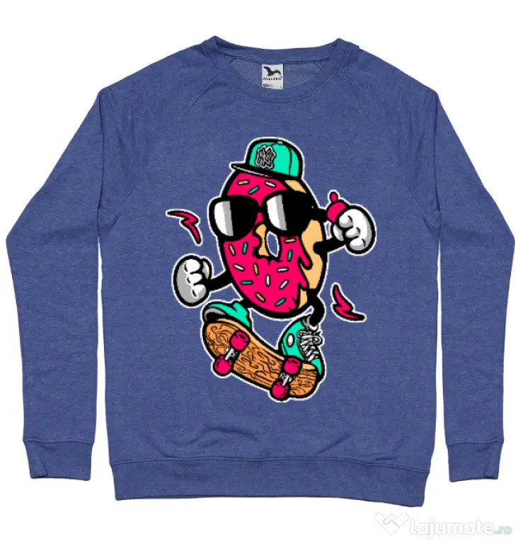 Bluza ADLER barbat Donut skater Albastru melanj