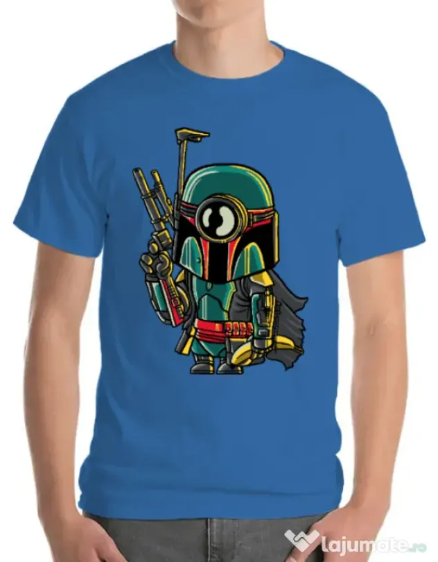 Tricou ADLER barbat Minion Boba Fett Albastru azuriu