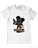 Tricou ADLER barbat Gangsta Mouse Alb