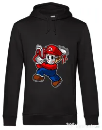 Hoodie barbat cu gluga Mario Massacre Negru
