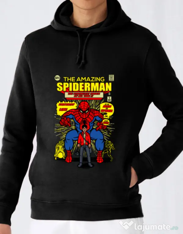 Hoodie barbat cu gluga The Amazing Spiderman Negru