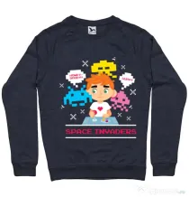 Bluza ADLER barbat Space Invader Denim inchis