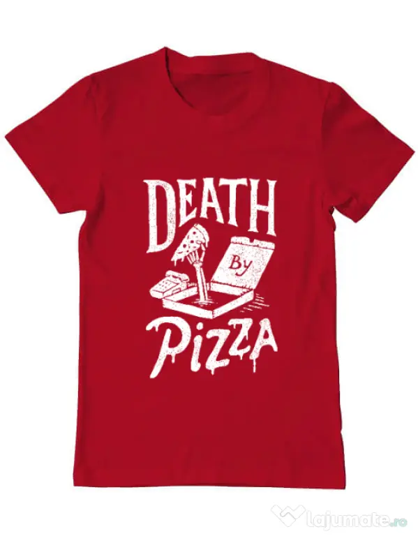 Tricou ADLER barbat Death By Pizza Rosu