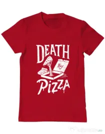 Tricou ADLER barbat Death By Pizza Rosu