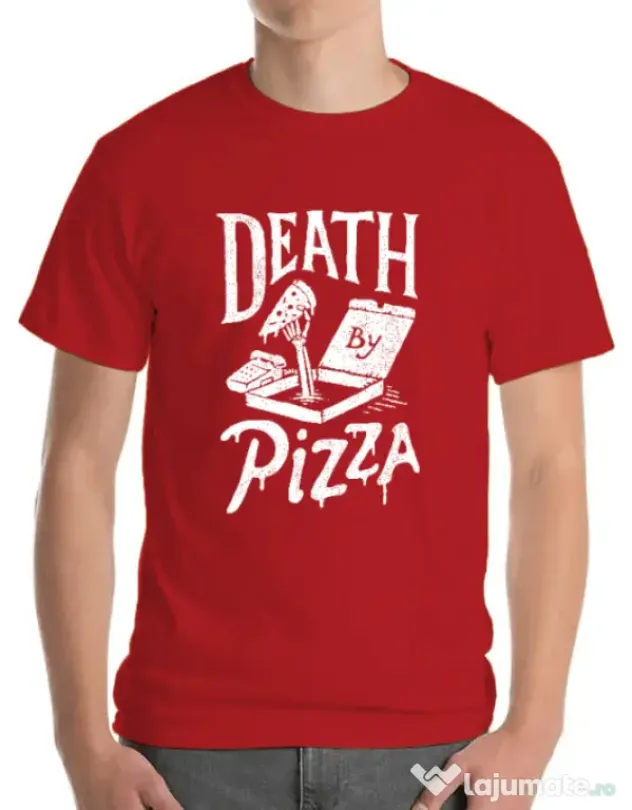 Tricou ADLER barbat Death By Pizza Rosu