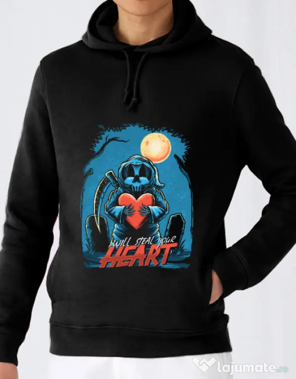 Hoodie barbat cu gluga Steal Heart Negru