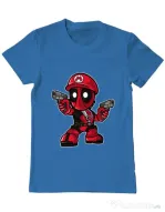 Tricou ADLER barbat Mario Deadpool Albastru azuriu