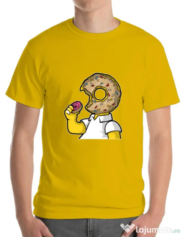 Tricou ADLER barbat I Like Donut Galben