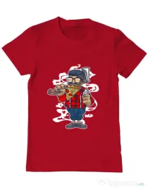 Tricou ADLER barbat Pizza Beard Rosu