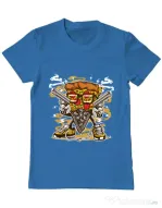 Tricou ADLER barbat Pizza Gangster Albastru azuriu