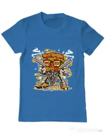 Tricou ADLER barbat Pizza Gangster Albastru azuriu