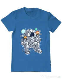 Tricou ADLER barbat Astronaut Ice Cream Albastru azuriu